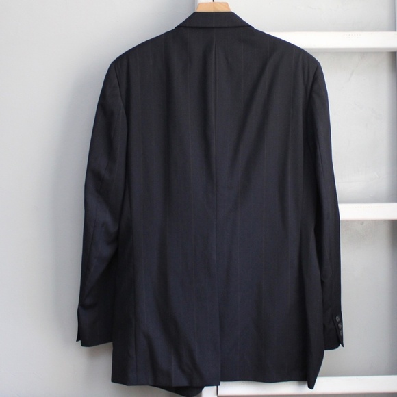 Christian Dior Monsieur Vintage Navy Blue Striped Wool Men's Suit Pants - Picture 2 of 11